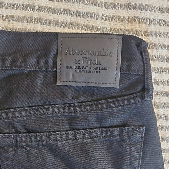 Abercrombie & Fitch Men's Black Lightweight Loose Jeans 32X30 Never Worn Zip Fly - Picture 4 of 5